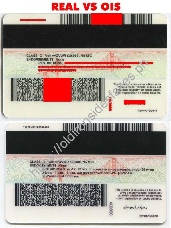 California Driver License (Old CA U21) | oldironsidesfakes - Image 4