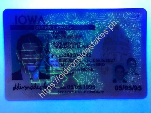 Iowa Driver License (IA) | old ironside fake - Image 3